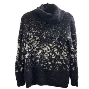 Cozy Black and Gray Cowl Neck Sweater